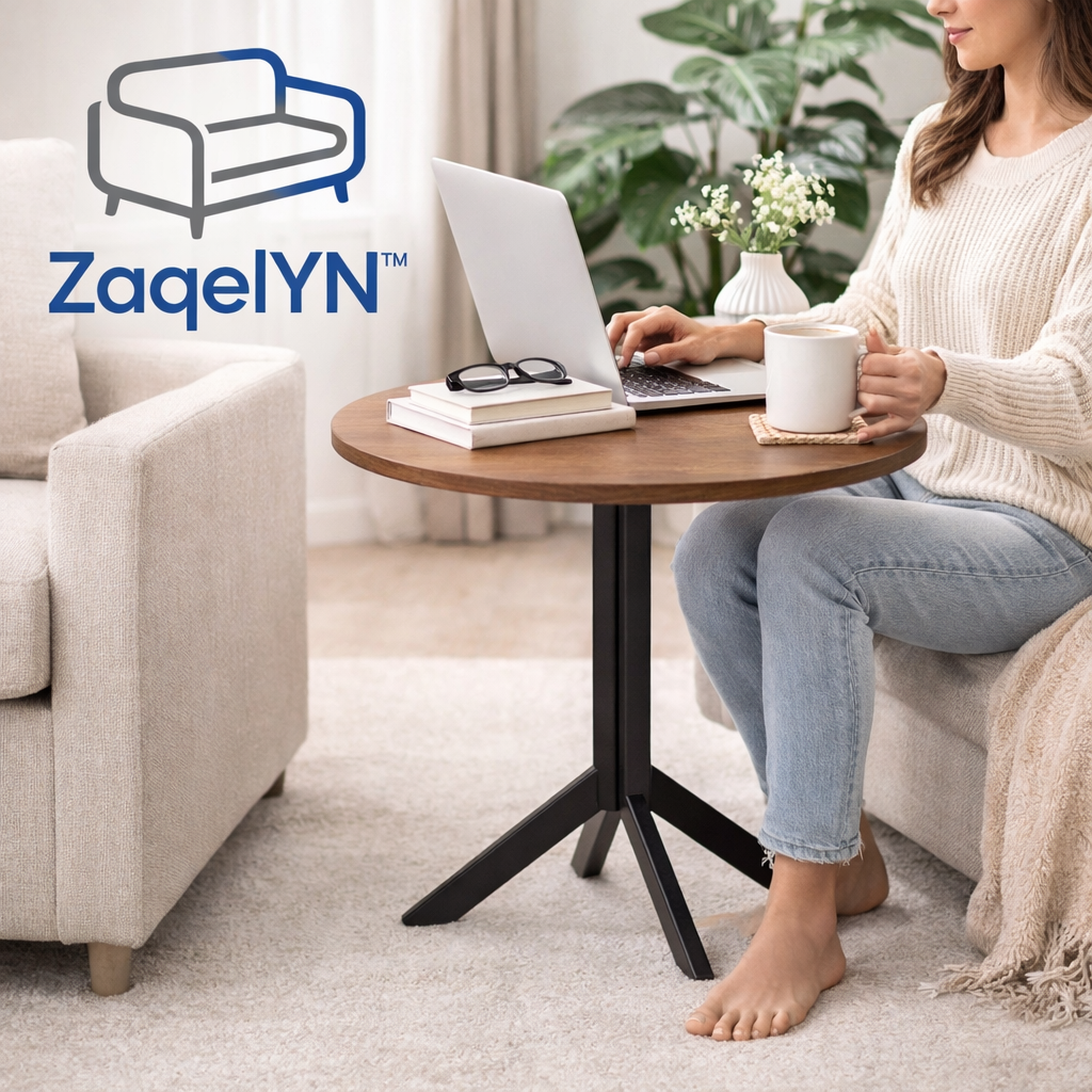 ZaqelYN™ AuroraCraft Modern Accent Table