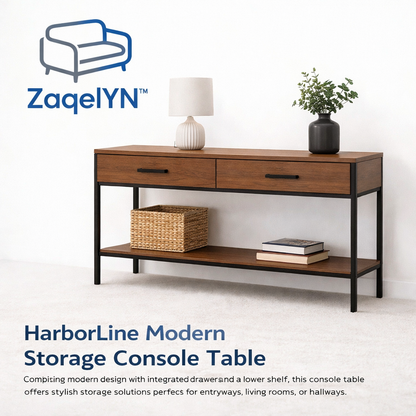 ZaqelYN™ HarborLine Modern Storage Console Table